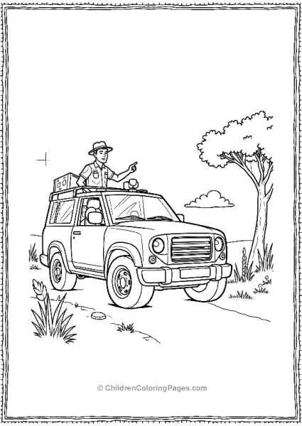 Jeep With A Safari Guide Free PDF Printable