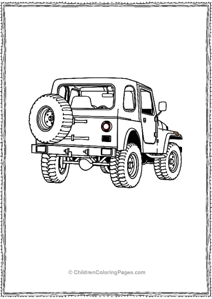 Jeep With A Spare Tire Free PDF Printable