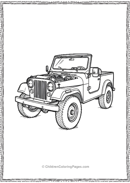 Jeep With Its Hood Open Free PDF Printable