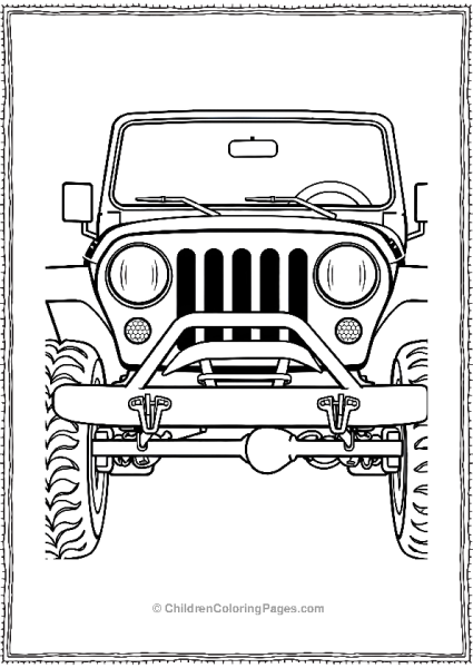 Jeep With Large Round Headlights Free PDF Printable