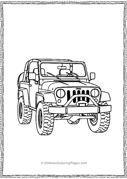 Jeep With Open Roof Free PDF Printable