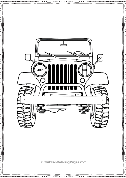 Jeep With Retro Grill Free PDF Printable