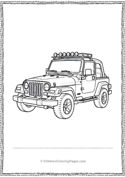 Jeep With Roof Rack Free PDF Printable