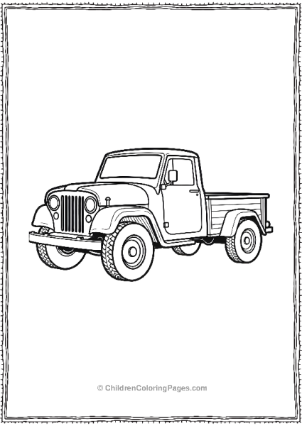 Jeep With Simple Trailer Attached Free PDF Printable