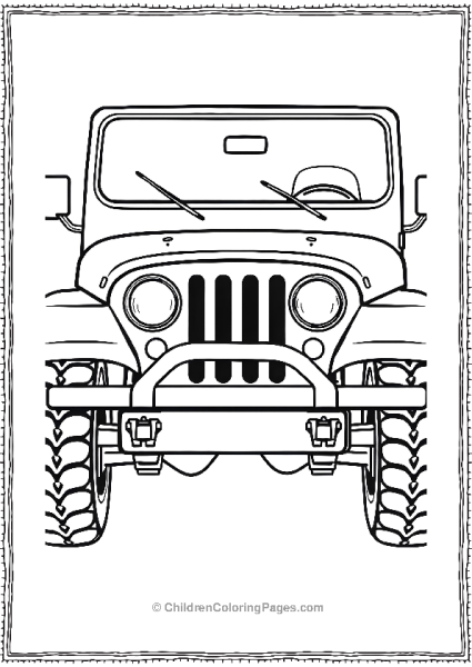 Jeep With Square Headlights Free PDF Printable