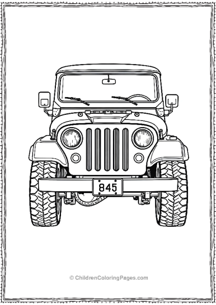 Jeep With Vintage License Plate Free PDF Printable