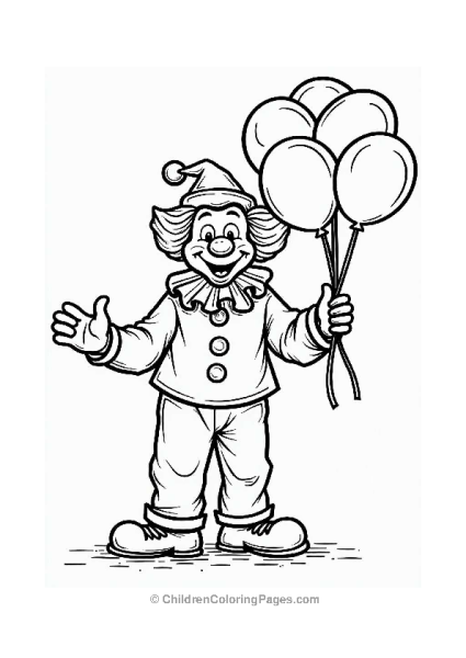 Jolly Clown With Balloons Free PDF Printable