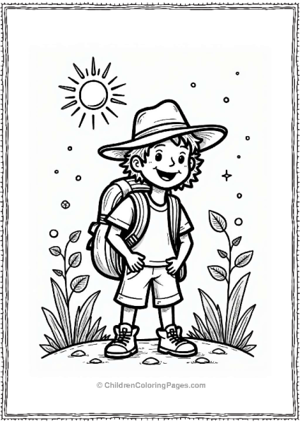 Joyful Explorer In A Sunlit Forest Free PDF Printable