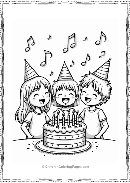 Joyful Singing Children At A Birthday Celebration Free PDF Printable