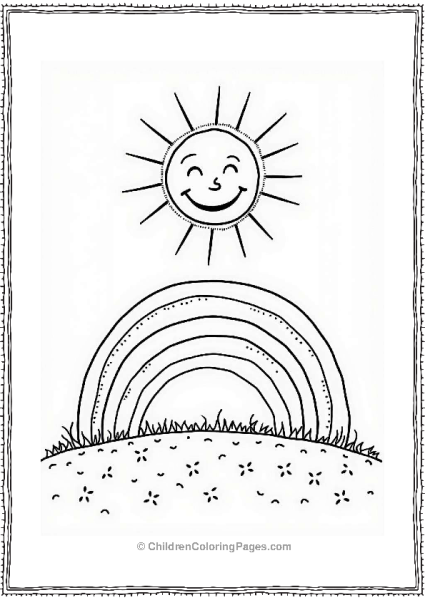 Joyful Sun With Rainbow Shadows Free PDF Printable