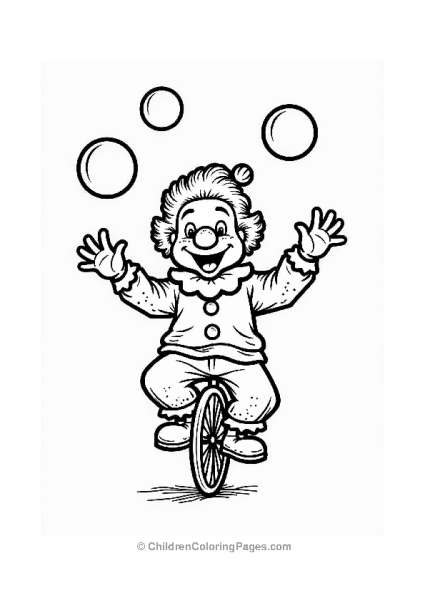 Juggling Clown On A Unicycle Free PDF Printable