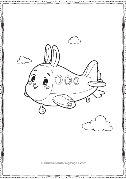 Kawaii Airplane With Animal Features Free PDF Printable