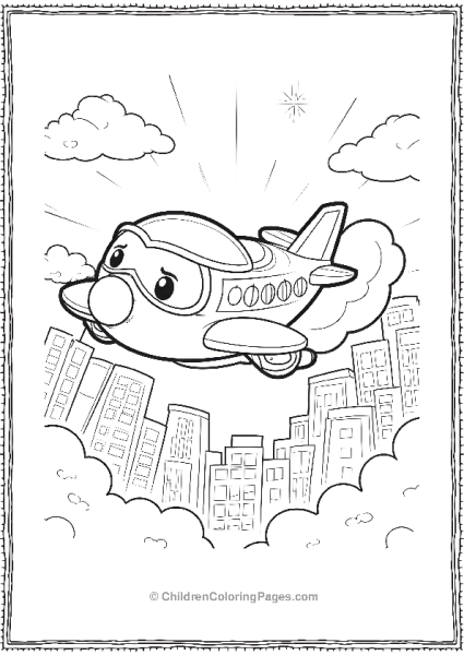 Kawaii Superhero Airplane Free PDF Printable