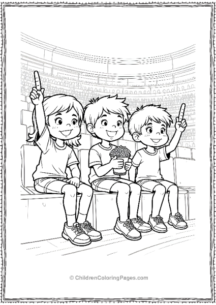 Kids Watching A Baseball Game Free PDF Printable