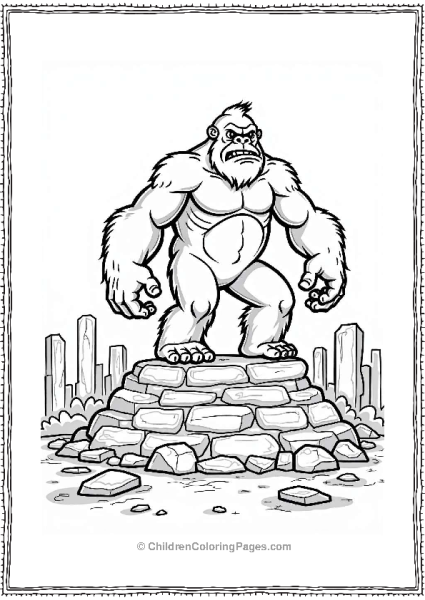 King Kong Among Ancient Ruins Free PDF Printable