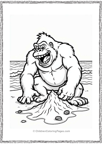 King Kong Building A Sandcastle Free PDF Printable