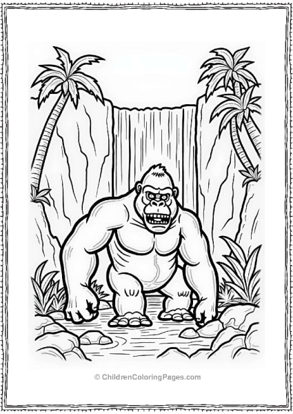 King Kong By The Waterfall Free PDF Printable