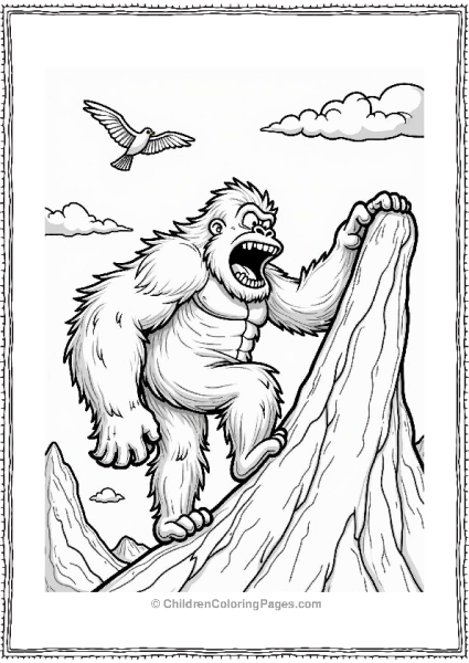 King Kong Climbing A Mountain Free PDF Printable