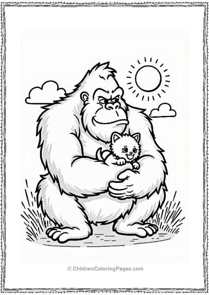 King Kong Cradling A Kitten Free PDF Printable