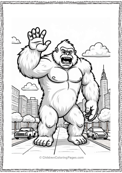 King Kong In A Cityscape Free PDF Printable