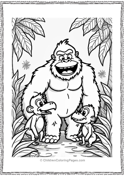 King Kong With Jungle Friends Free PDF Printable