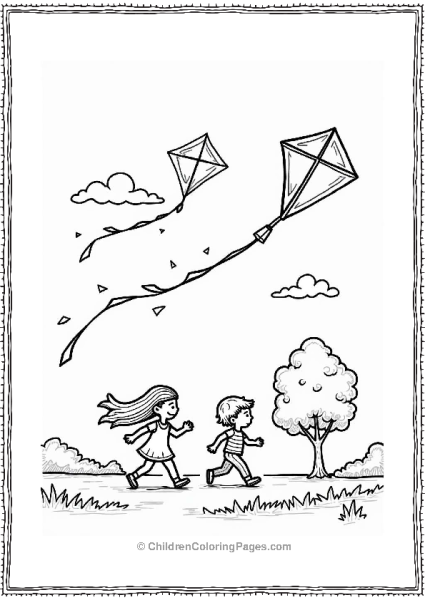 Kites Flying On A Windy Day Free PDF Printable