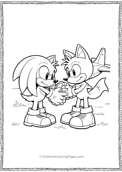 Knuckles And Tails Sharing A Moment Free PDF Printable