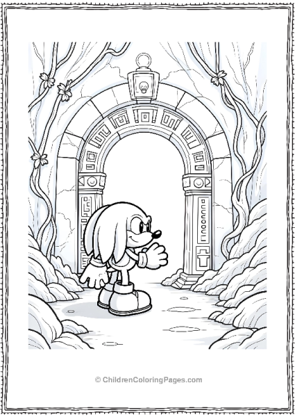 Knuckles Approaching Ancient Gateway Free PDF Printable