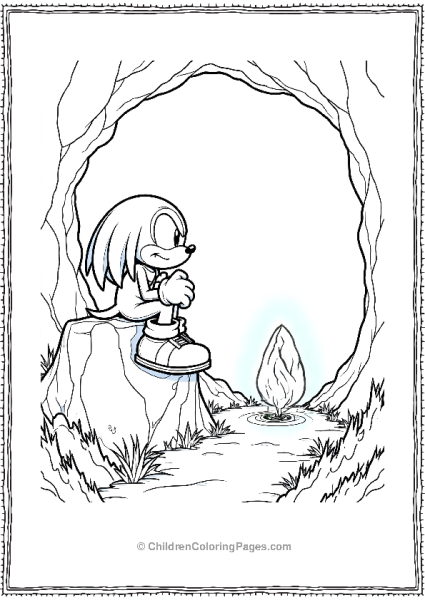 Knuckles Contemplating The Master Emerald Free PDF Printable