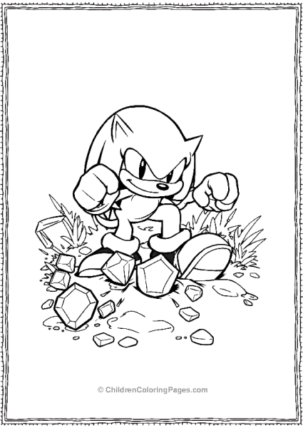 Knuckles Defending His Gems Free PDF Printable