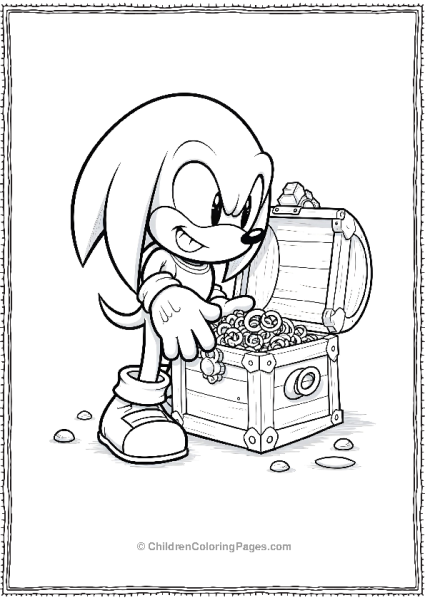 Knuckles Discovering A Treasure Chest Free PDF Printable