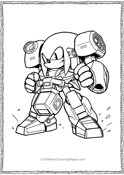 Knuckles In His Mecha Suit Free PDF Printable