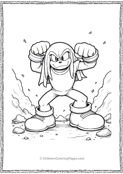 Knuckles Powerful Punching Pose Free PDF Printable