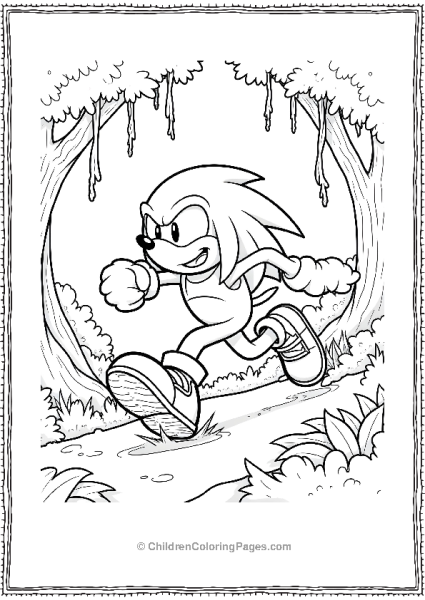 Knuckles Running Through The Jungle Free PDF Printable