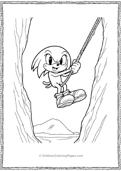 Knuckles Swinging Through The Canyon Free PDF Printable