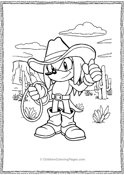 Knuckles The Cowboy In The Desert Free PDF Printable