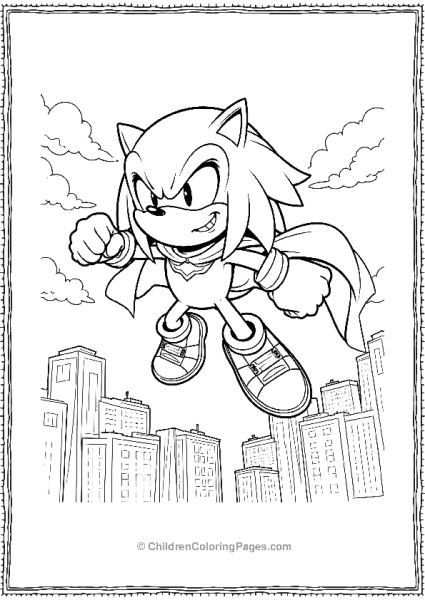 Knuckles The Superhero In The City Free PDF Printable