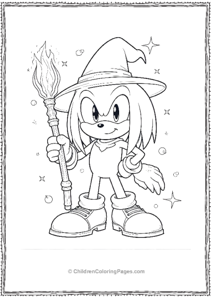 Knuckles The Wizard With Glowing Staff Free PDF Printable