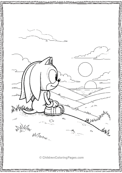 Knuckles Watching The Sunset Free PDF Printable