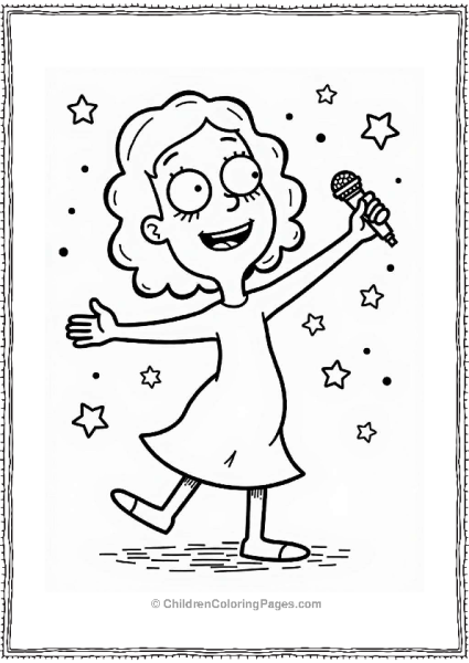 Linda Dancing With Microphone Free PDF Printable