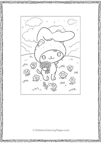 Little Chococat Collecting Flowers Free PDF Printable