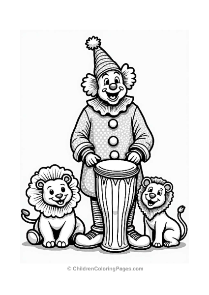 Lively African Clown With Animals Free PDF Printable