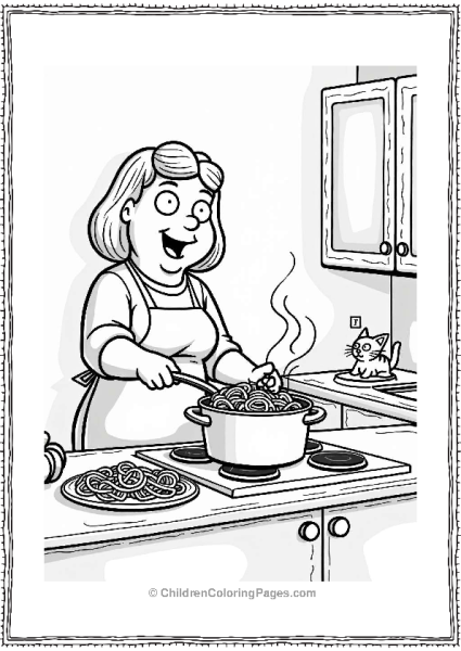 Lois Cooking Pasta In The Kitchen Free PDF Printable