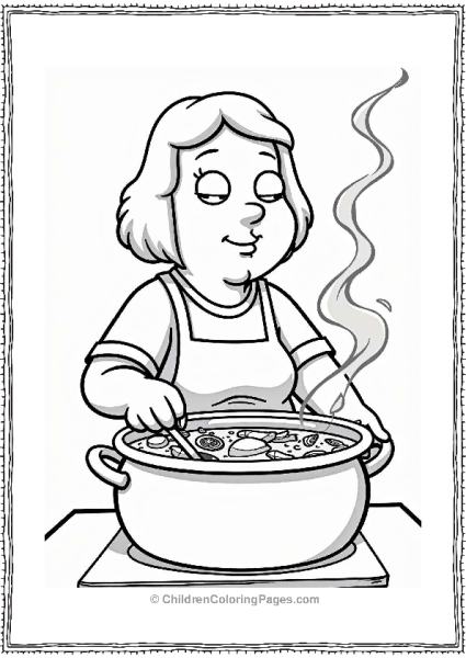 Lois Cooking Soup In A Cartoon Style Free PDF Printable