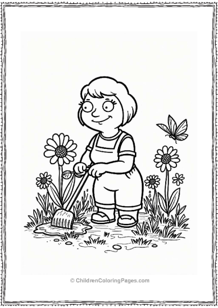 Lois Griffin Gardening In Her Flower Garden Free PDF Printable