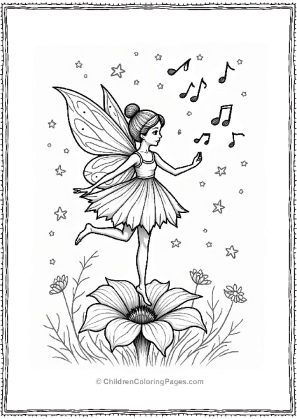 Magical Fairy Dance On A Flower Petal Free PDF Printable