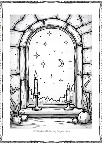 Magical Fantasy Workshop Window With Night Sky Free PDF Printable