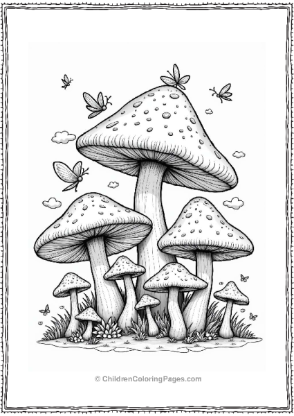 Magical Mushroom Town With Fairies Free PDF Printable