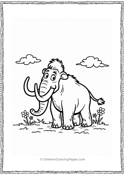 Mammoth On A Sunny Green Plain Free PDF Printable