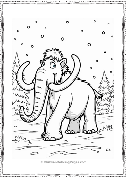 Manny The Mammoth In A Snowstorm Free PDF Printable